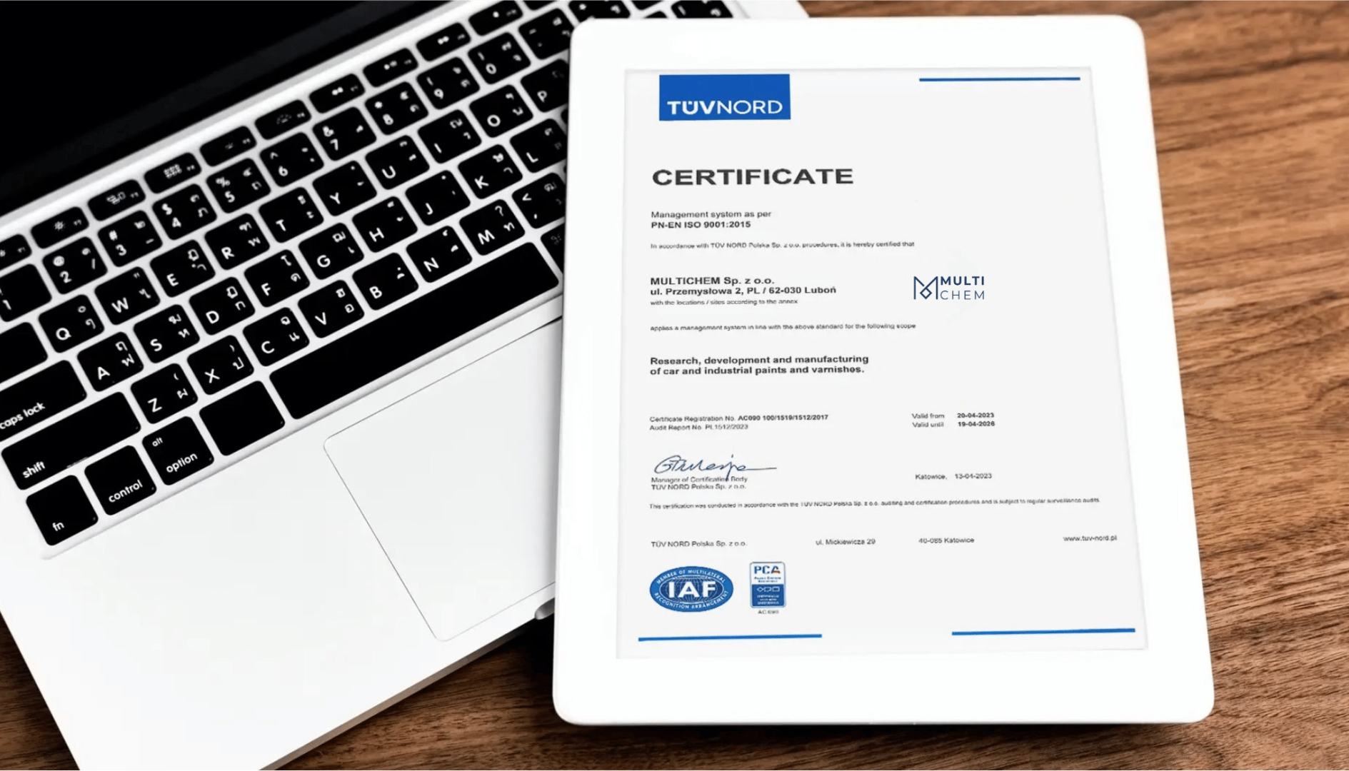 Pobierz aktualny certyfikat ISO 9001:2015